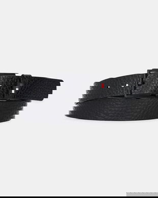 Tommy Jeans curea de piele culoarea negru, AM0AM13418