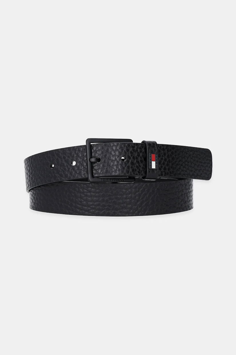 Tommy Jeans curea de piele culoarea negru, AM0AM13418