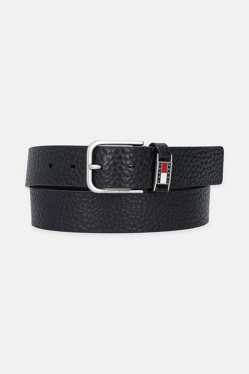 Tommy Jeans curea de piele culoarea negru, AM0AM13417