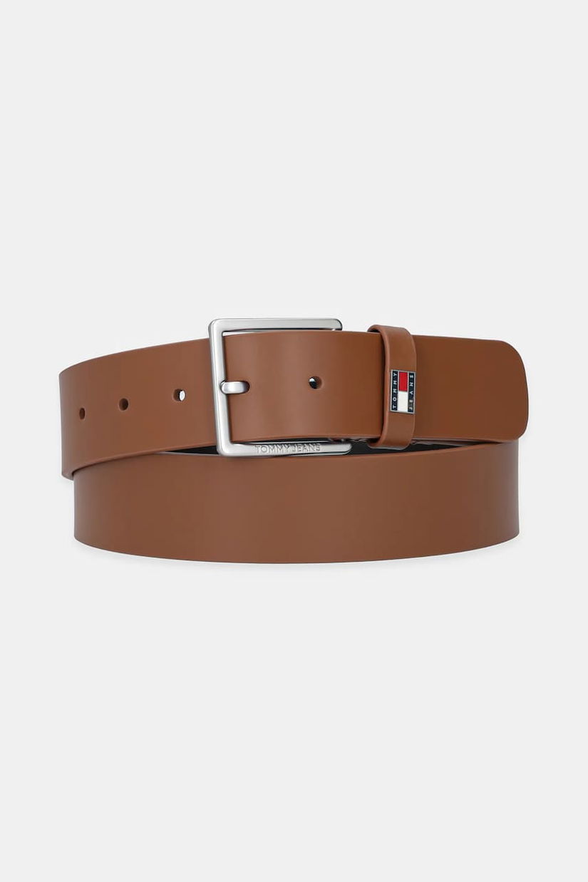 Tommy Jeans curea de piele culoarea maro, AM0AM13416