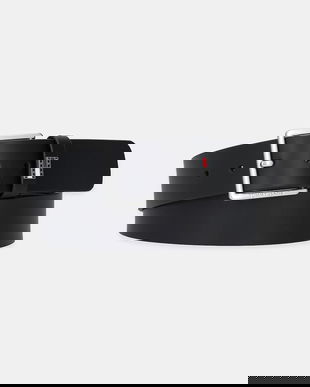 Tommy Jeans curea de piele culoarea negru, AM0AM13416