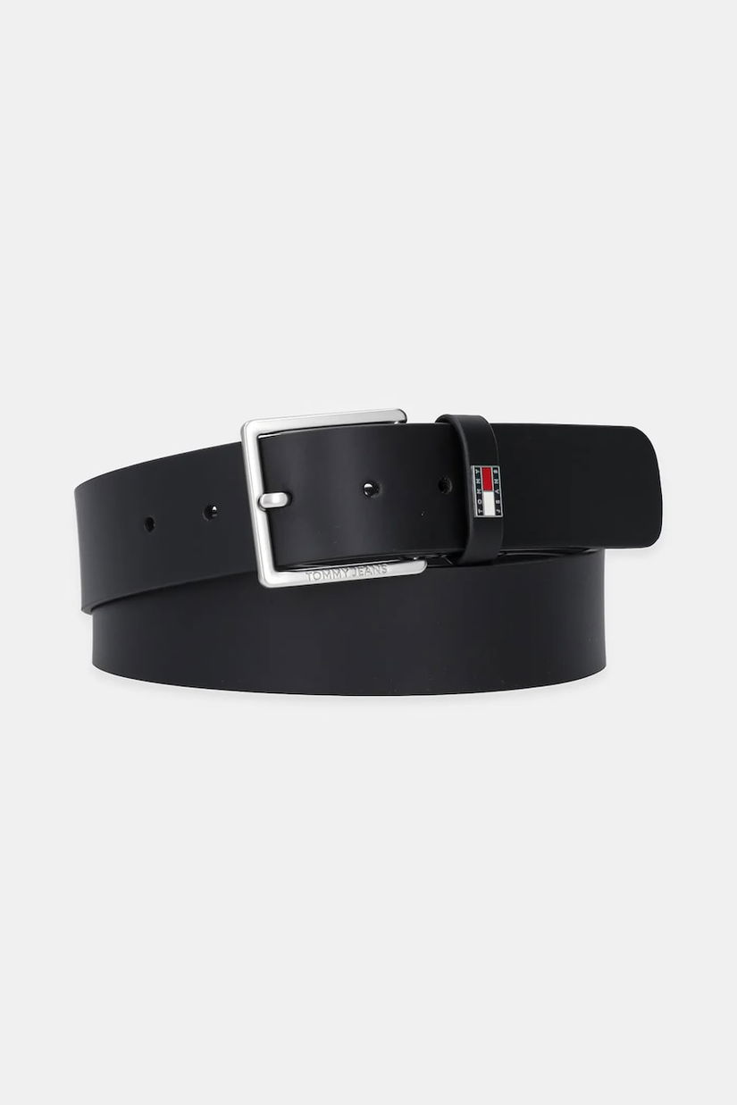 Tommy Jeans curea de piele culoarea negru, AM0AM13416