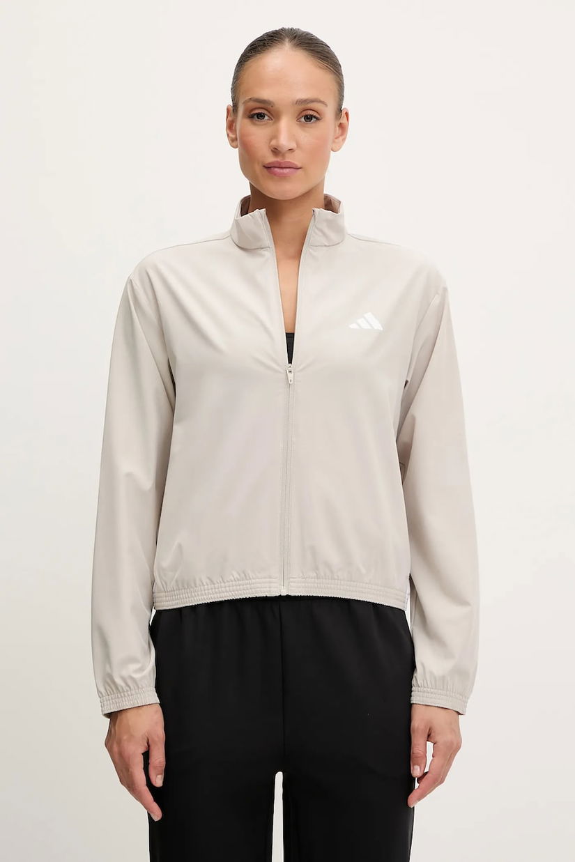 adidas Performance hanorac de antrenament Train Essentials culoarea bej, cu imprimeu, JE6173