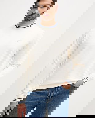 Barbour hanorac de bumbac ROSFORD culoarea bej, uni, MOL0700