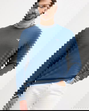 Barbour hanorac de bumbac ROSFORD culoarea bleumarin, uni, MOL0700