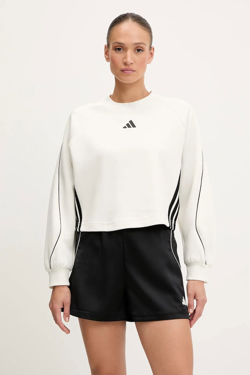 adidas bluză Stadium culoarea bej, cu imprimeu, JW0506