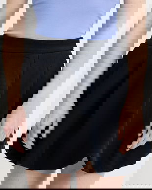 Answear Lab fusta culoarea albastru marin, mini, drept