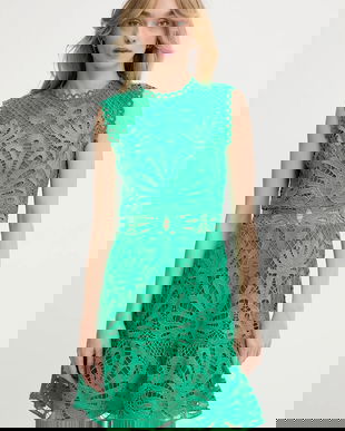 Morgan rochie culoarea turcoaz, mini, evazați, ROSLI