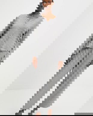 Answear Lab pijama culoarea gri