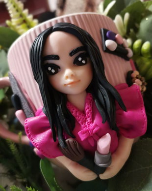 Cana personalizata fimo Beauty/MakeupArtist /Nailartist