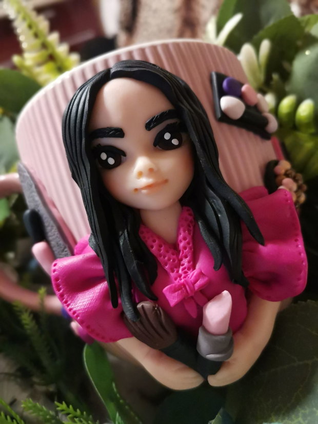 Cana personalizata fimo Beauty/MakeupArtist /Nailartist