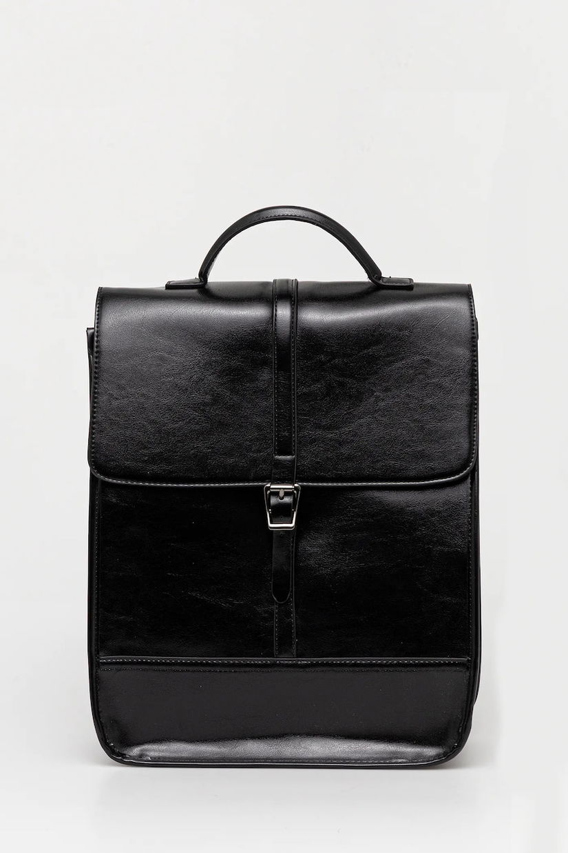 Answear Lab ghiozdan de piele culoarea negru, mare, neted