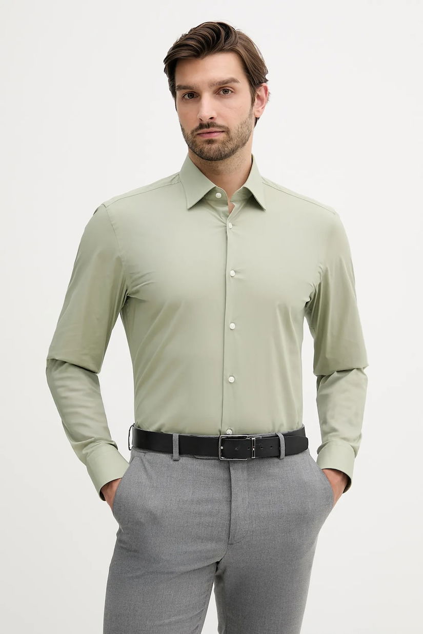 BOSS cămașă culoarea negru, cu guler clasic, slim, 50469345