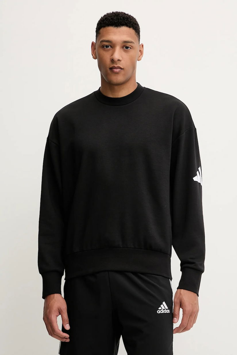 adidas bluză Essential culoarea negru, cu imprimeu, JF3542
