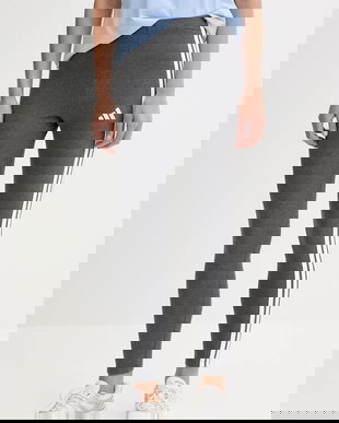 adidas colanți 3-Stripes culoarea gri, cu imprimeu, JZ3299