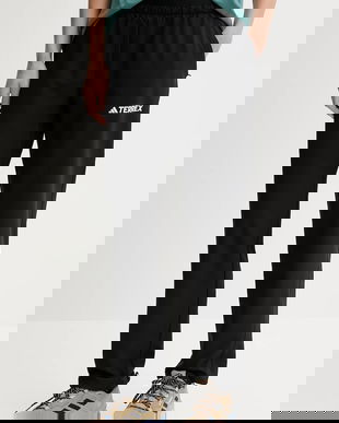 adidas TERREX pantaloni de exterior Liteflex culoarea negru, drept, medium waist, JF3693