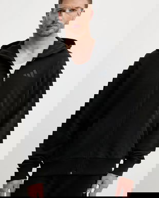 adidas hanorac de bumbac ALL SZN culoarea negru, cu glugă, uni, JI6361