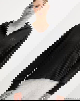 adidas hanorac de bumbac All SZN culoarea negru, cu glugă, cu imprimeu, JJ1251