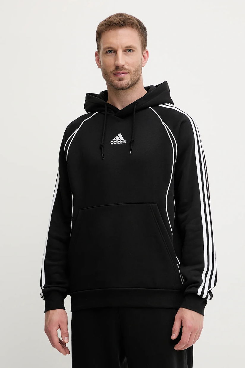 adidas Originals bluză Teamgeist culoarea negru, cu glugă, cu imprimeu, JY6394