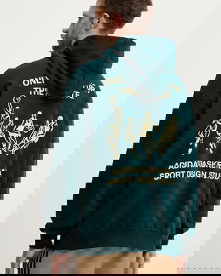 adidas Originals hanorac de bumbac Asd Otb Hoodie culoarea verde, cu glugă, cu imprimeu, JY3652