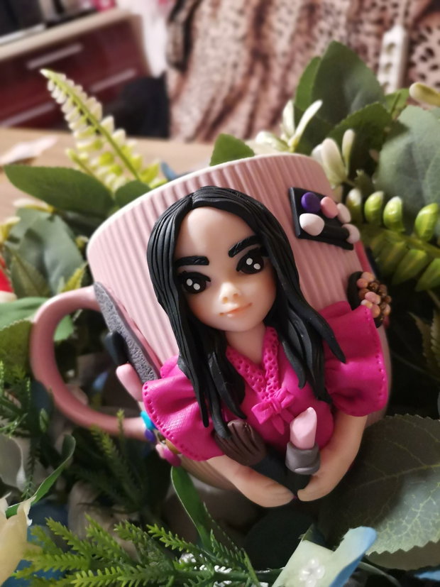 Cana personalizata fimo Beauty/MakeupArtist /Nailartist