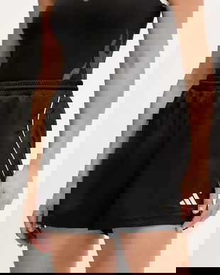 adidas pantaloni scurți Stadium culoarea negru, cu imprimeu, high waist, JL7001