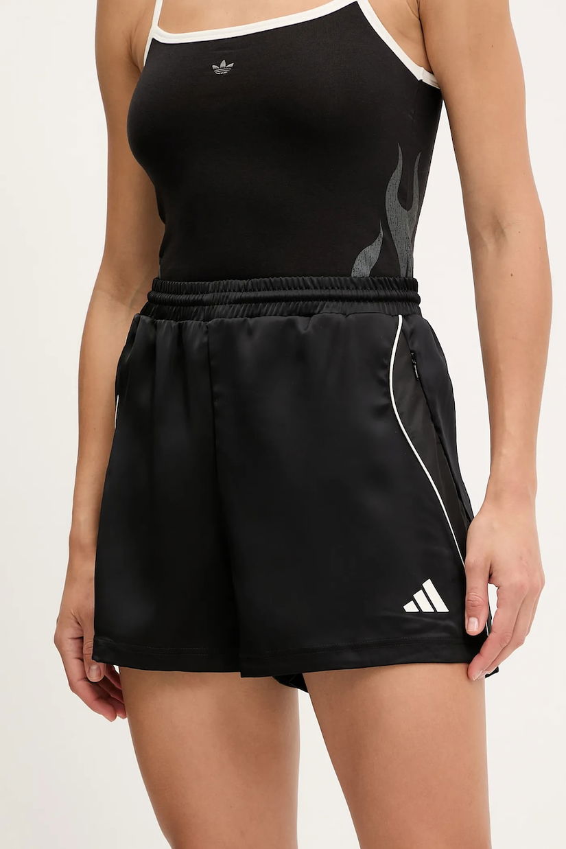 adidas pantaloni scurți Stadium culoarea negru, cu imprimeu, high waist, JL7001