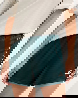 adidas pantaloni scurți Stadium culoarea verde, cu imprimeu, high waist, JW0501