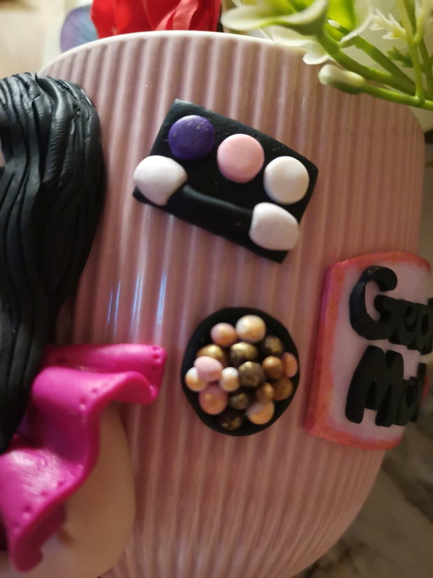 Cana personalizata fimo Beauty/MakeupArtist /Nailartist