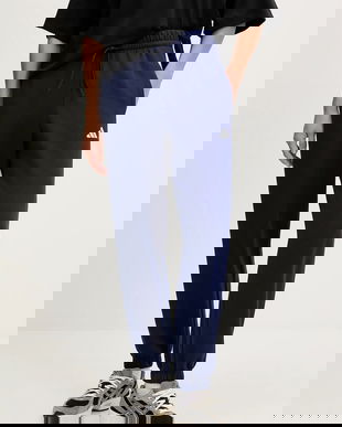 adidas pantaloni de trening 3-Stripes culoarea bleumarin, cu imprimeu, JX7696