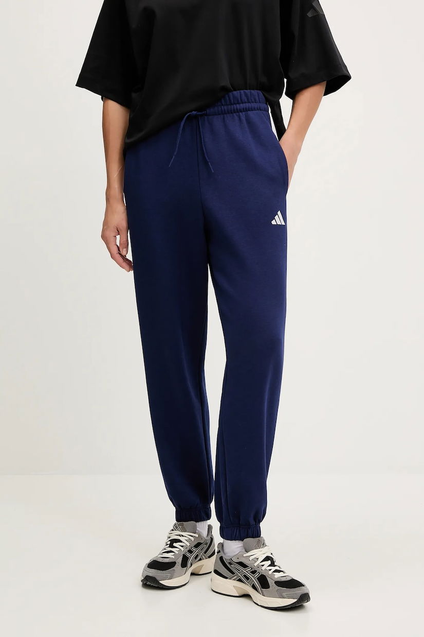adidas pantaloni de trening 3-Stripes culoarea bleumarin, cu imprimeu, JX7696