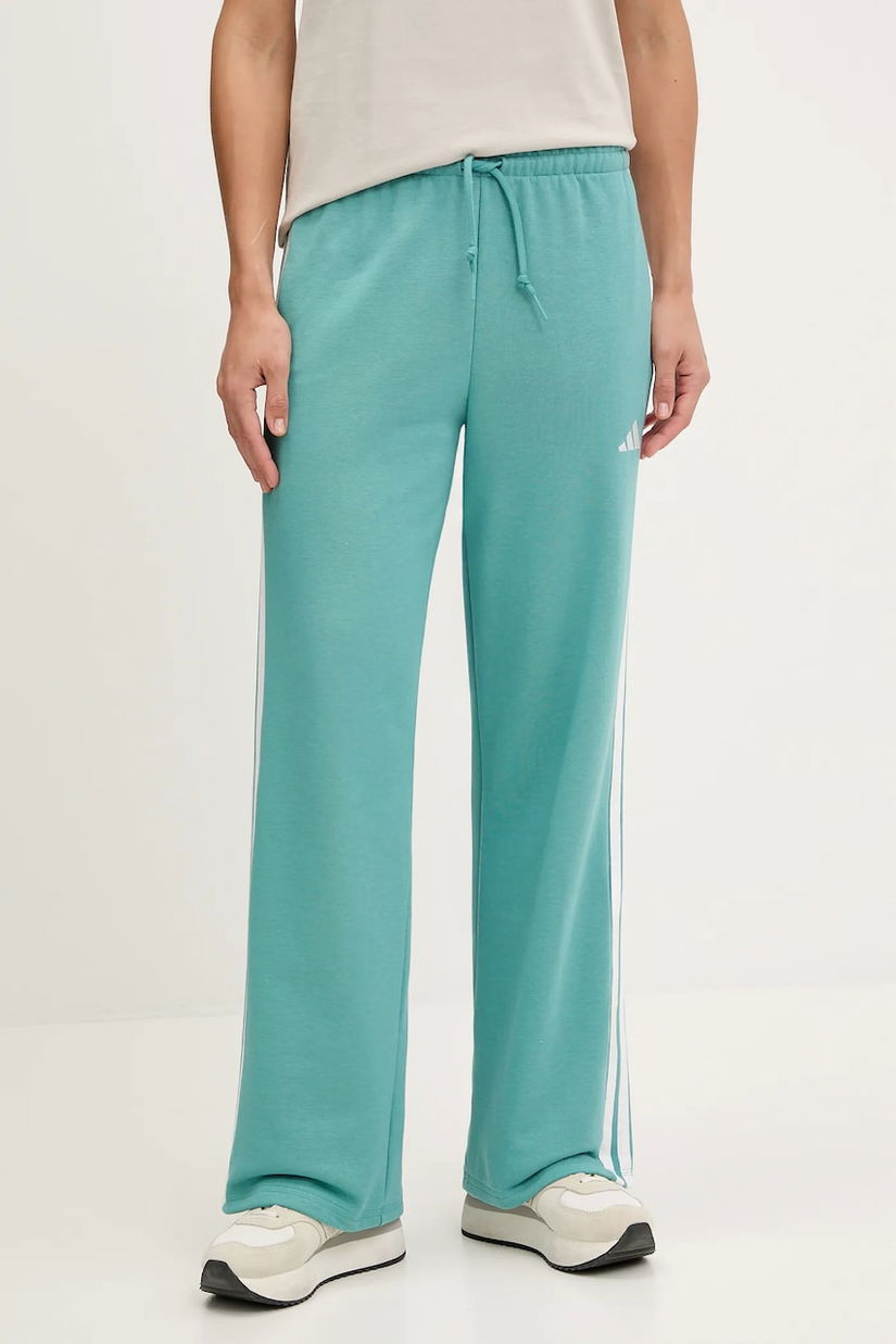 adidas pantaloni de trening 3-Stripes culoarea turcoaz, cu imprimeu, JY3141
