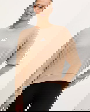 adidas bluză 3-Stripes culoarea bej, cu imprimeu, JX7629