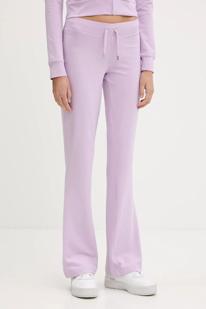 Juicy Couture pantaloni de trening JERSEY APOLLO PANT culoarea violet, cu imprimeu, JCWBJ125311