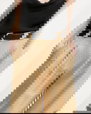 La Petite Française pantaloni scurți din amestec de in SAVOUREUX culoarea bej, uni, high waist, SAVOUREUX