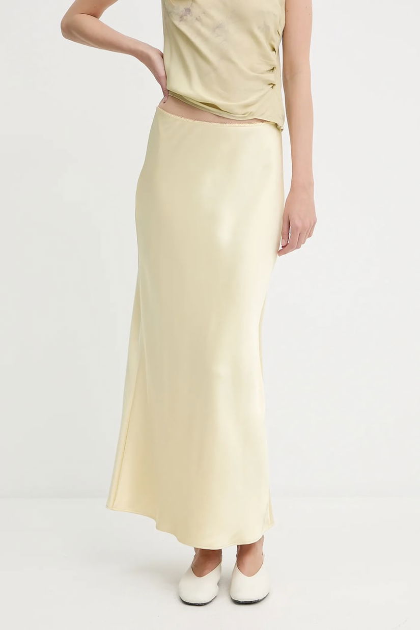 Samsoe Samsoe fustă SAAGNETA culoarea gri, maxi, drept, F24200090
