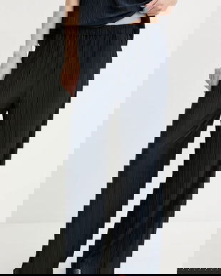 Samsoe Samsoe pantaloni culoarea verde, lat, high waist