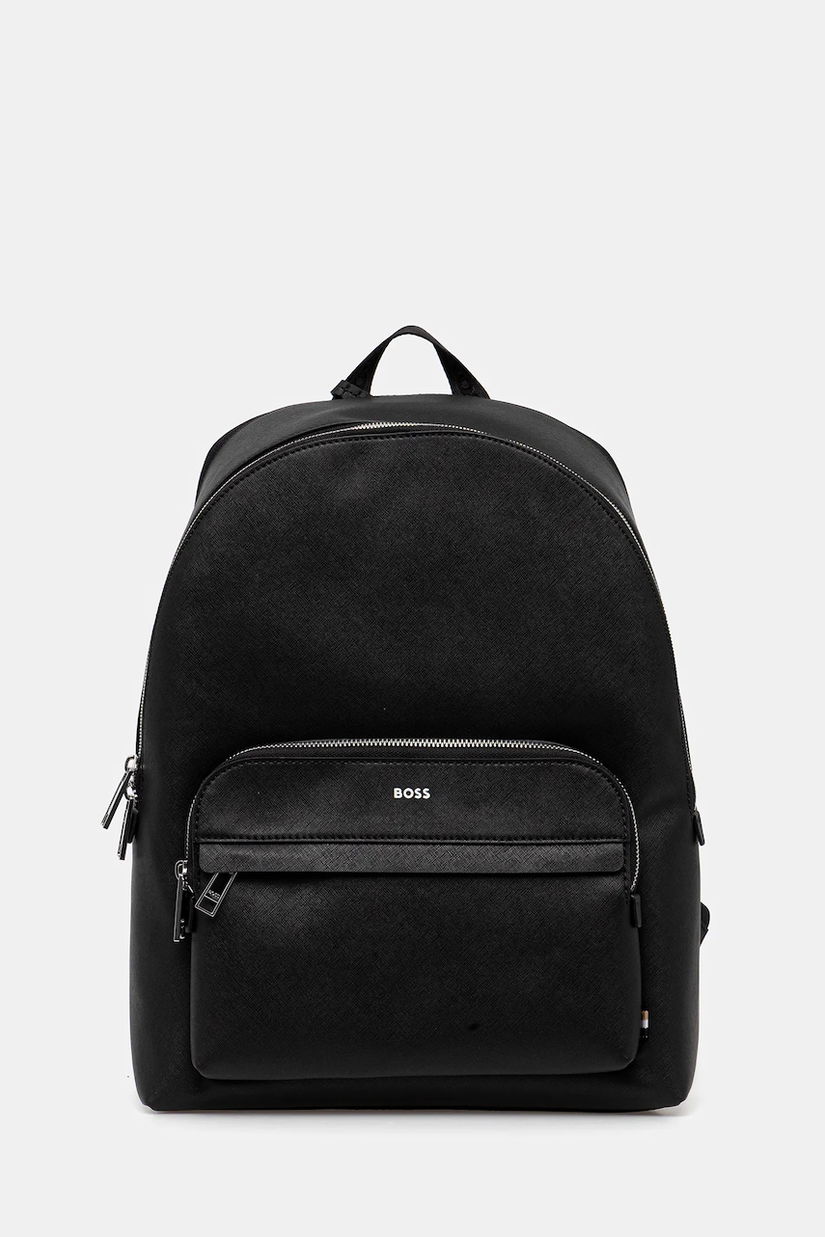 BOSS ghiozdan de piele culoarea negru, mare, uni, 50548179