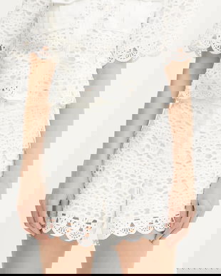 Morgan pantaloni scurți culoarea alb, neted, high waist, SHENTEL