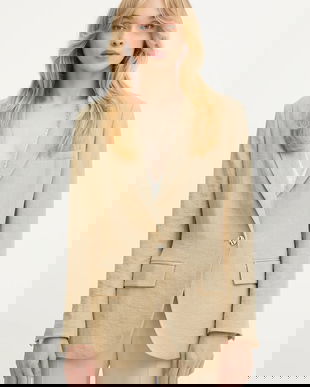 Morgan sacou culoarea bej, un singur rând de nasturi, neted, VAVIK