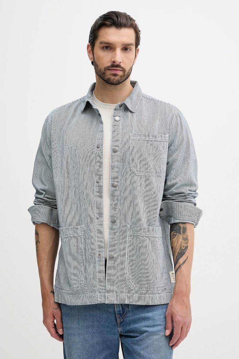 Barbour cămașă din bumbac TINDALE culoarea bleumarin, cu guler clasic, relaxed, MOS0435