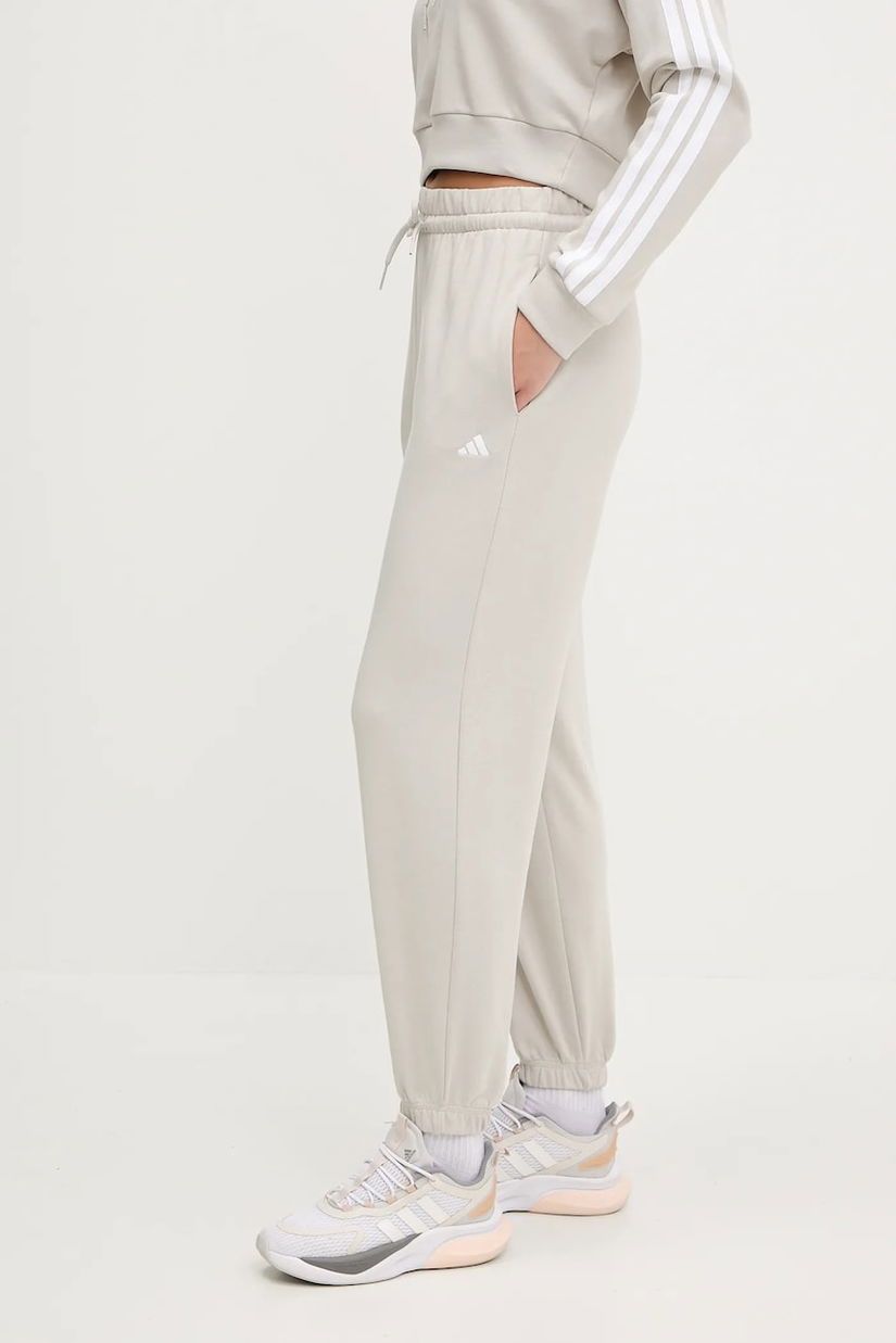 adidas pantaloni de trening Essentials culoarea bej, neted, JC8305