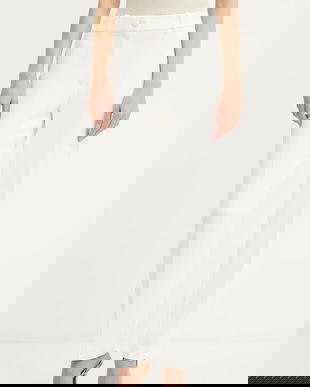 Morgan pantaloni culoarea alb, drept, high waist, PVAPLO