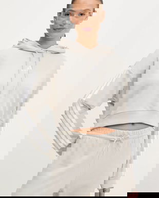 adidas bluză 3-Stripes culoarea bej, cu glugă, cu imprimeu, JX7634