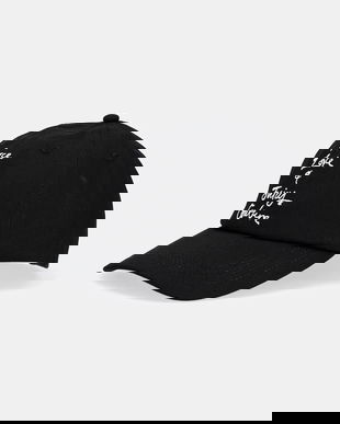 Juicy Couture șapcă de baseball din bumbac PEACE LOVE AND JUICY CAP culoarea negru, cu imprimeu, JCAWH225703