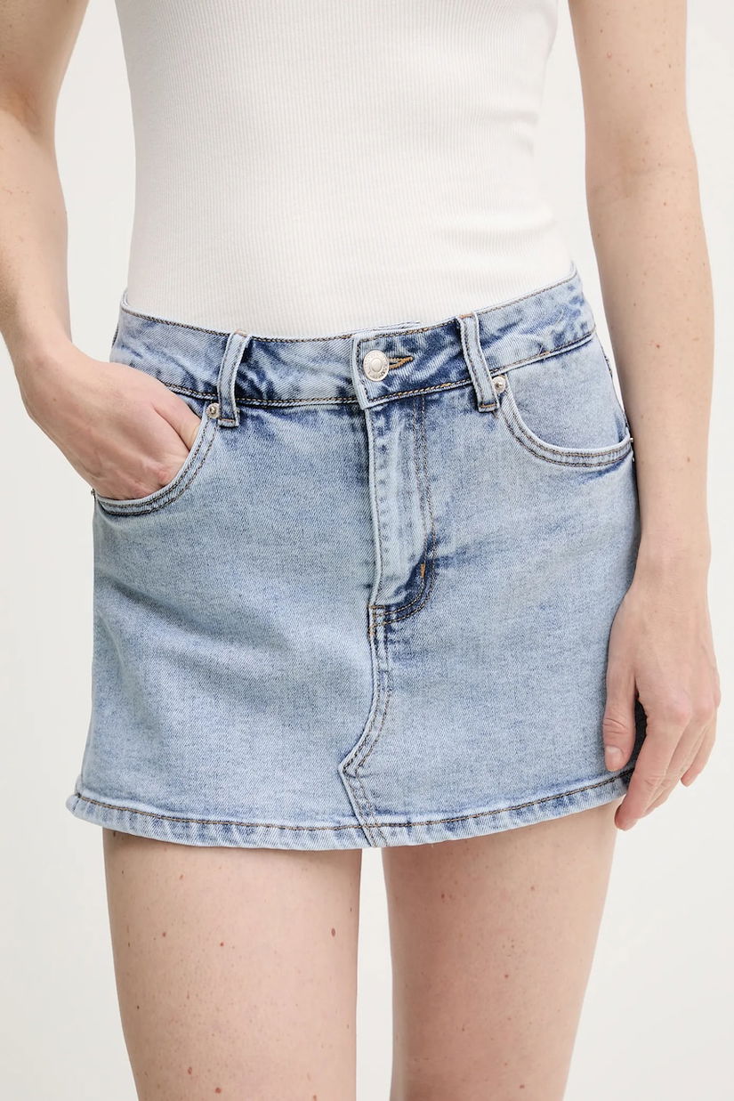 Answear Lab fustă și pantaloni denim neted, medium waist