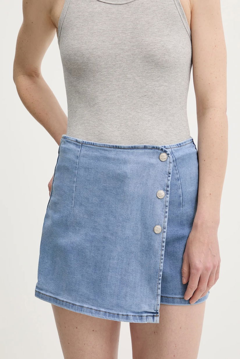 Answear Lab fustă și pantaloni denim neted, high waist