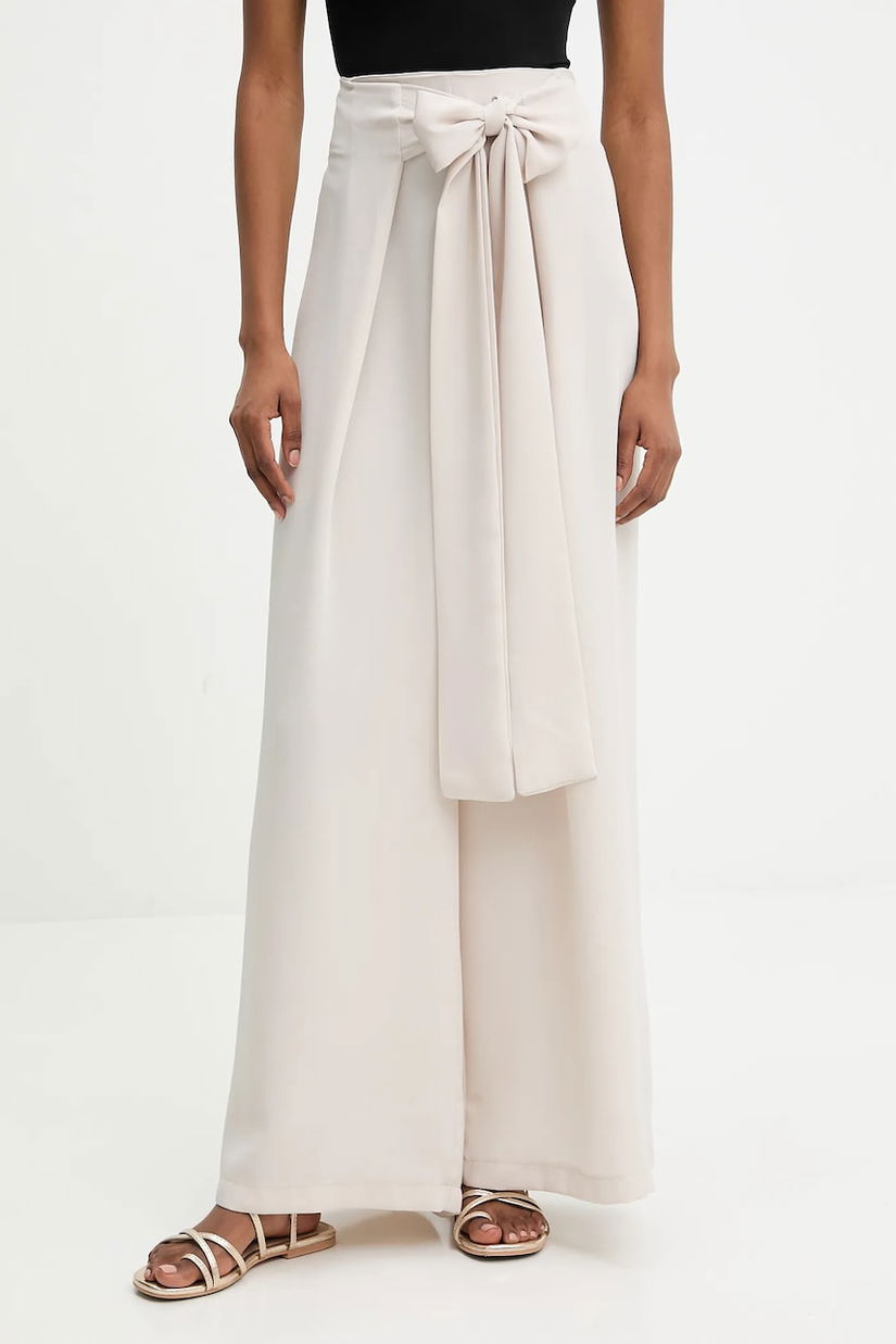Answear Lab pantaloni culoarea bej, lat, high waist