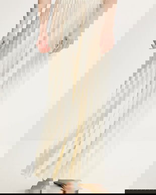 Answear Lab fusta culoarea bej, maxi, evazati