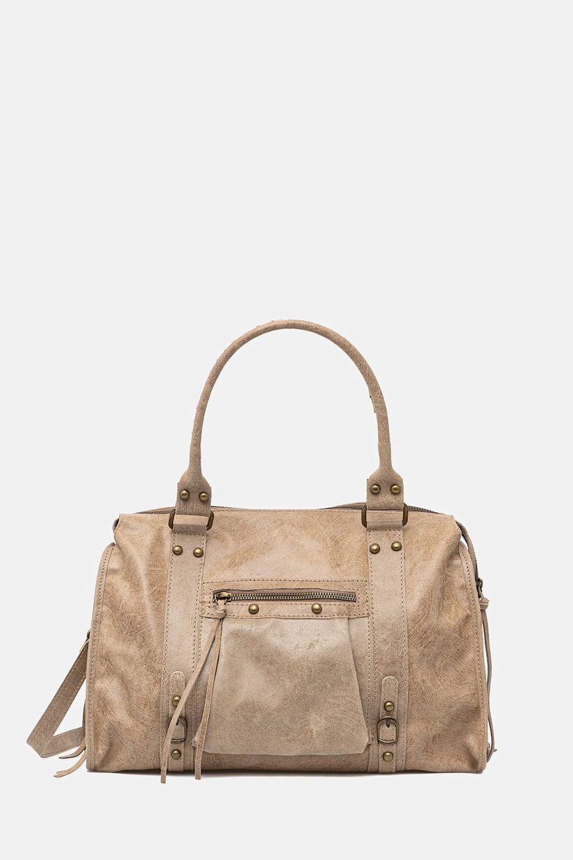 Answear Lab poseta de piele culoarea bej